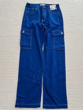 DONNI Royal Blue Straight-Leg Cargo Pants